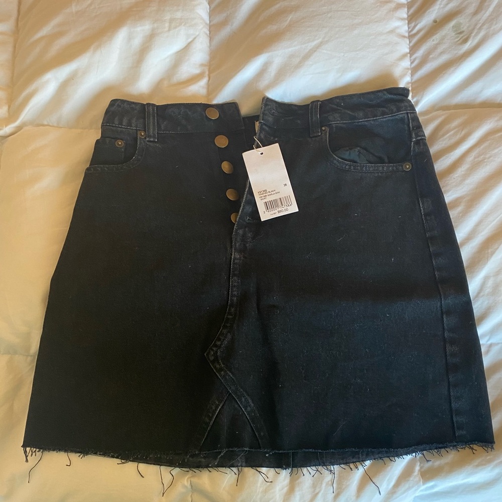 Kookai Black Mini Jean Skirt